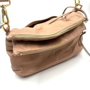 MARGOT women's crossbody blush genuine leather golden hardware